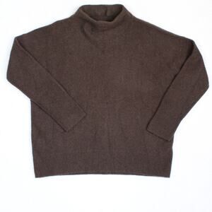 Vince Boiled Cashmere Sweater Womens Small Funnel Neck Brown Minimalist Luxury